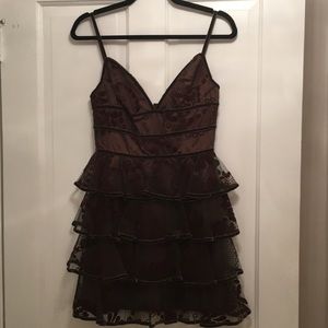 Anna Sui Ruffled Party Dress Brown 6